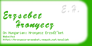 erzsebet hronyecz business card